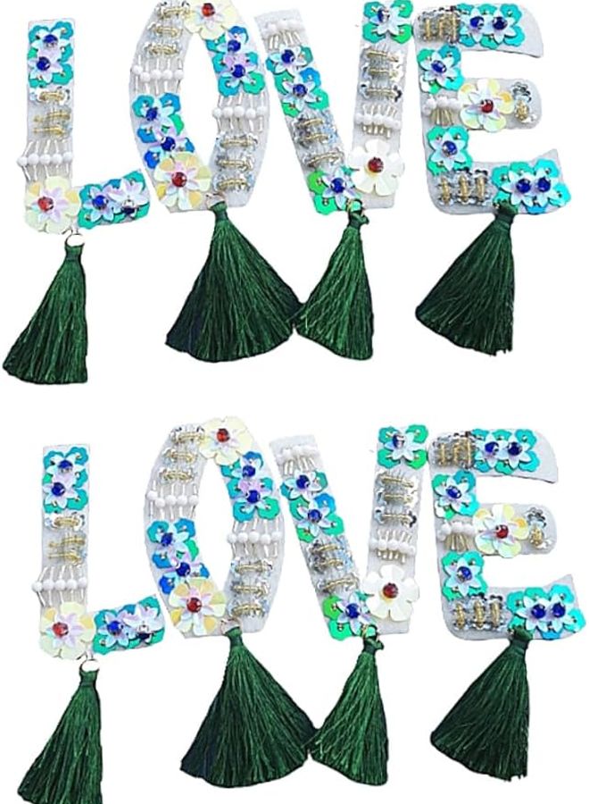 قلوب حب ترتر مطرزة لصقات حديدية للجينز التنانير زخرفة الحروف - Image 1